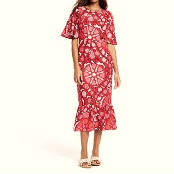 Rhode X Target Linen Floral Print Midi Dress NWT multiple sizes - Picture 1 of 4